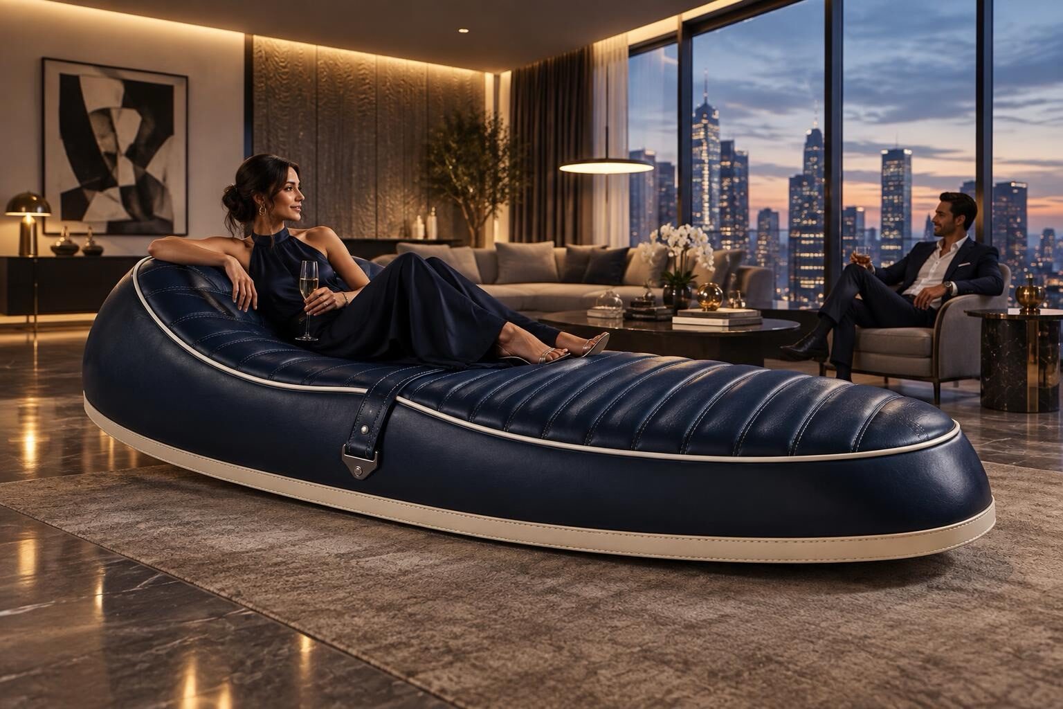 SELLONE Twin Insula '59, livrea blu navy, salotto serale