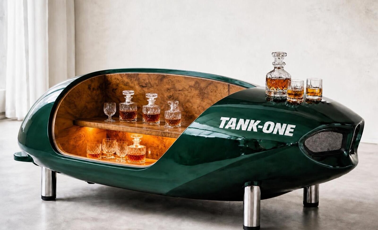 TANKONE Imola &mdash; verde, aperto con vano in radica, loft